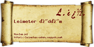 Leimeter Ádám névjegykártya